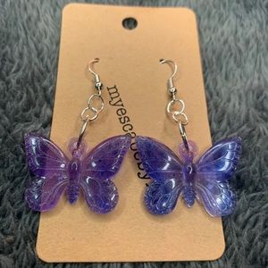 Purple Butterfly Earrings
